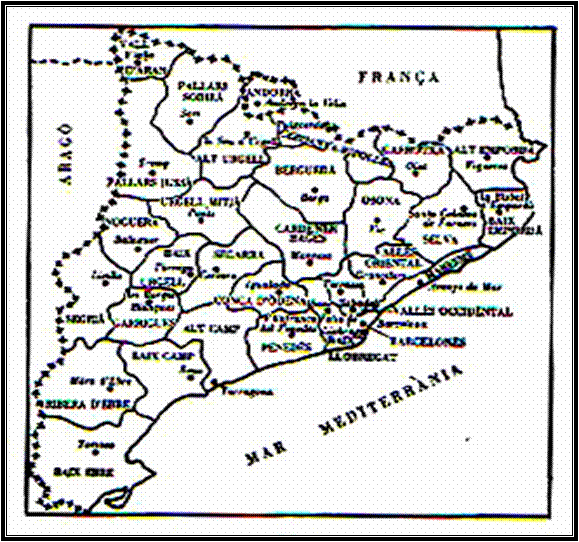 Projecte de divisi� comarcal del Principat per Pau Vila (1931)