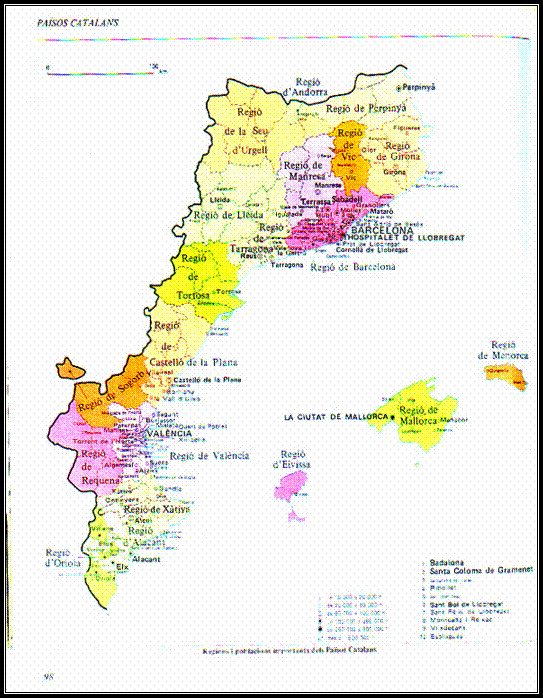 La divisi� territorial dels Pa�sos Catalans en comarques i regions en la primera edici� de la GEC 